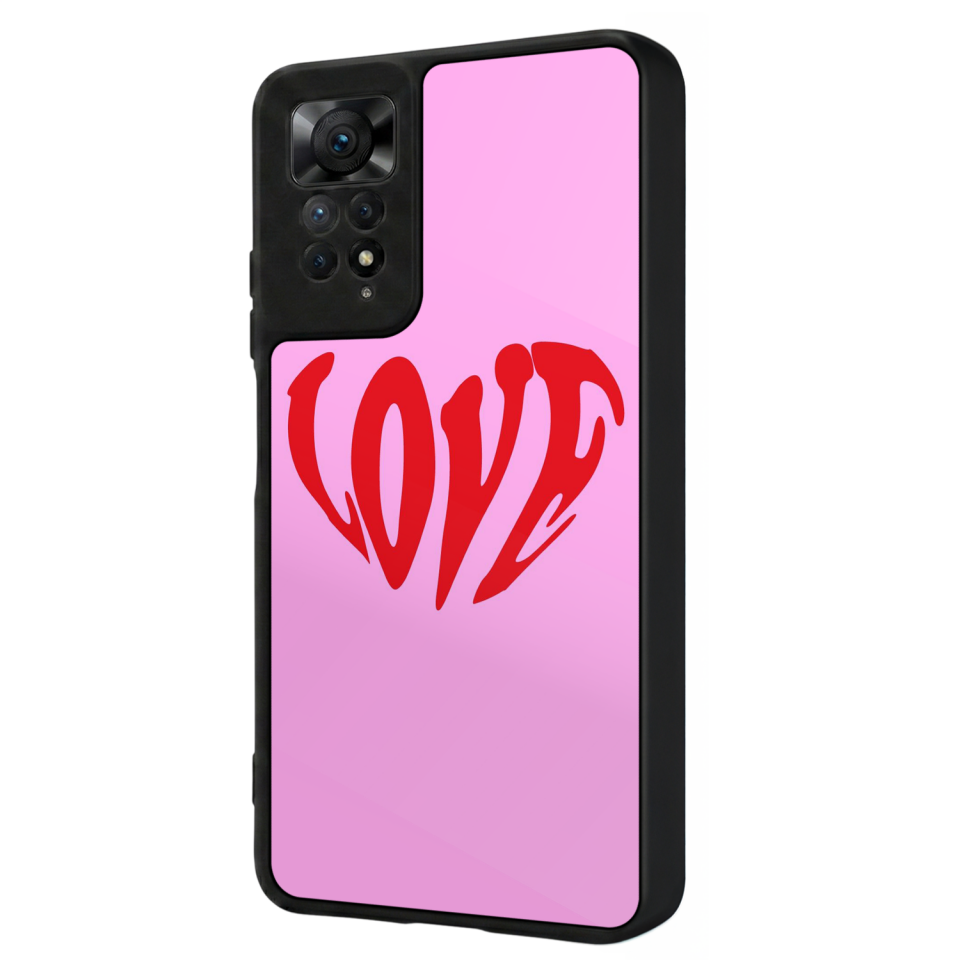 Xiaomi Redmi Note 12 Pro Uyumlu Kalp Love Tasarımlı Glossy Premium Kılıf