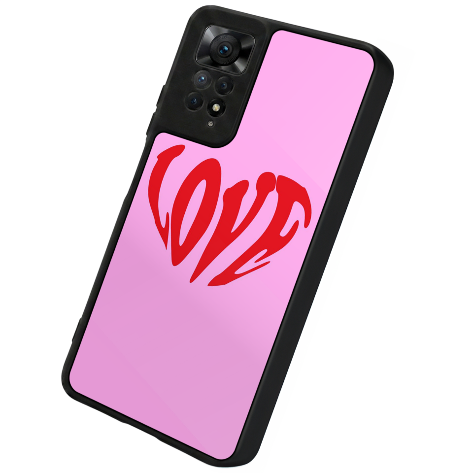 Xiaomi Redmi Note 12 Pro Uyumlu Kalp Love Tasarımlı Glossy Premium Kılıf