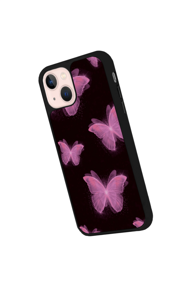 iPhone 14 Plus Uyumlu Kelebek Tasarımlı Glossy Premium Kılıf