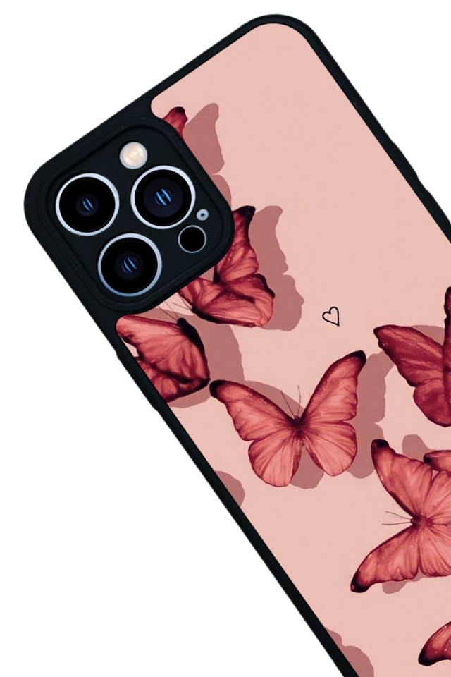 iPhone 13 Pro Max Uyumlu Kelebek Tasarımlı Glossy Premium Kılıf