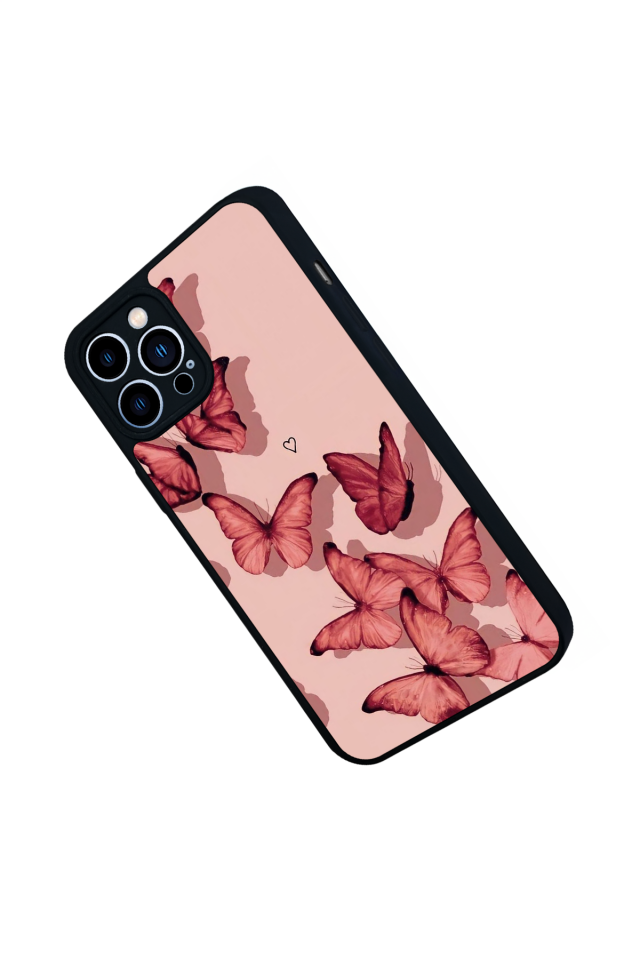 iPhone 13 Pro Max Uyumlu Kelebek Tasarımlı Glossy Premium Kılıf