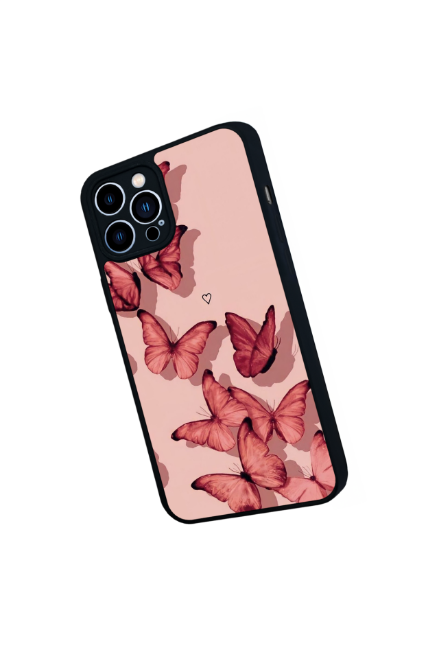 iPhone 13 Pro Max Uyumlu Kelebek Tasarımlı Glossy Premium Kılıf