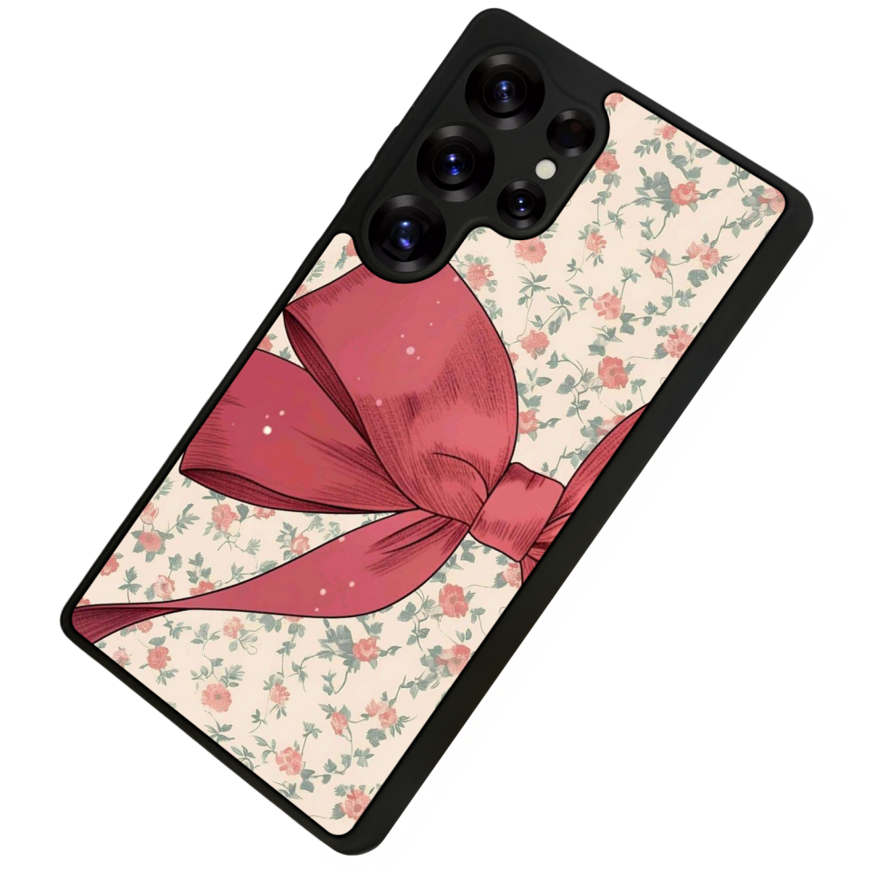 Samsung Galaxy S25 Ultra Uyumlu Kurdele Tasarımlı Glossy Premium Kılıf