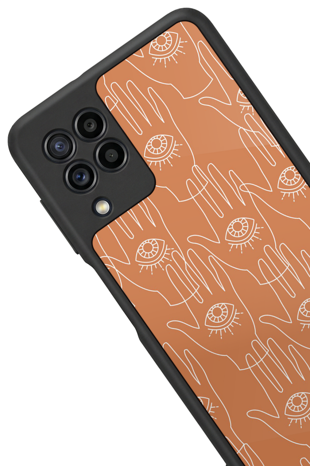 Samsung Galaxy M22 Uyumlu Line Art Tasarımlı Glossy Premium Kılıf