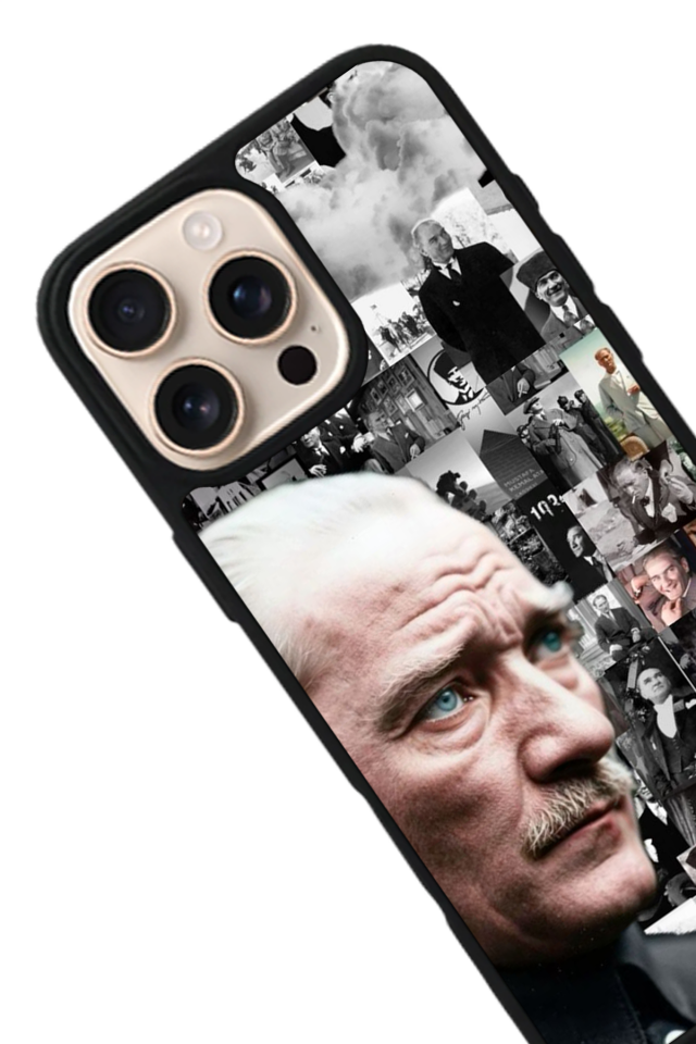 iPhone 16 Pro Max Uyumlu Mustafa Kemal Ataturk Tasarımlı Glossy Premium Kılıf