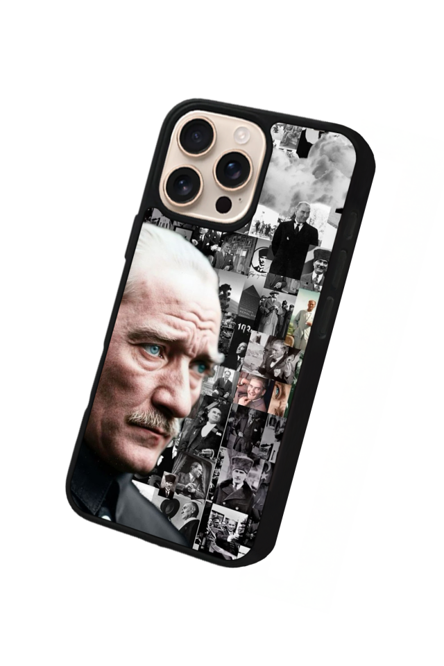 iPhone 16 Pro Max Uyumlu Mustafa Kemal Ataturk Tasarımlı Glossy Premium Kılıf