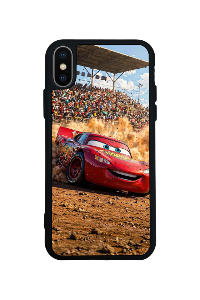 iPhone X/ XS Uyumlu Şimsek McQueen Tasarımlı Glossy Premium Kılıf