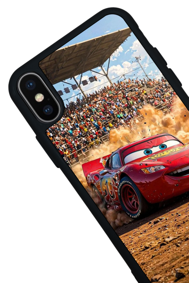 iPhone X/ XS Uyumlu Şimsek McQueen Tasarımlı Glossy Premium Kılıf