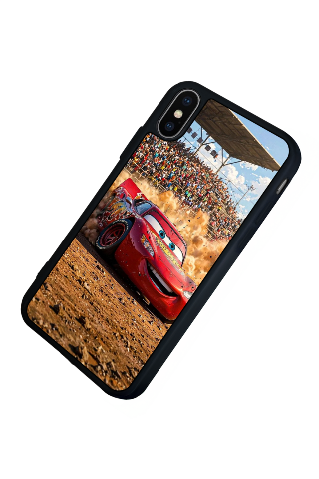 iPhone X/ XS Uyumlu Şimsek McQueen Tasarımlı Glossy Premium Kılıf