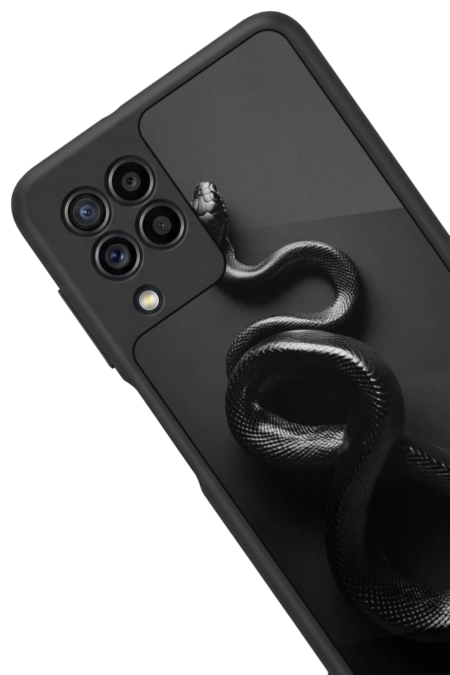 Samsung Galaxy M32 Uyumlu Yılan Tasarımlı Glossy Premium Kılıf