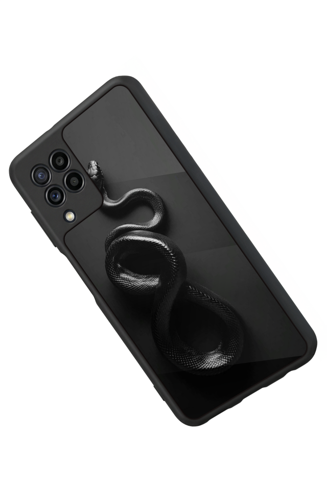 Samsung Galaxy M32 Uyumlu Yılan Tasarımlı Glossy Premium Kılıf