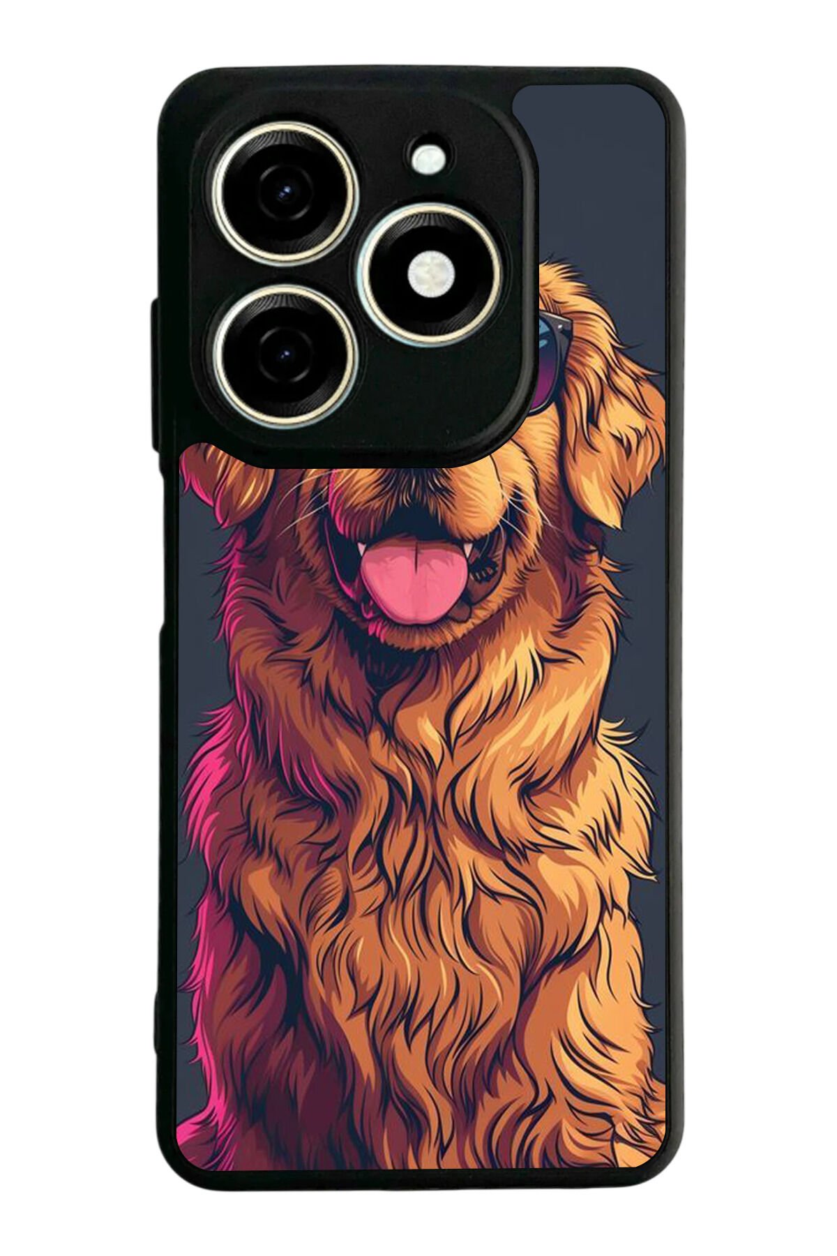 Infınıx Smart 8 Pro Uyumlu Golden Kopek Tasarımlı Glossy Premium Kılıf