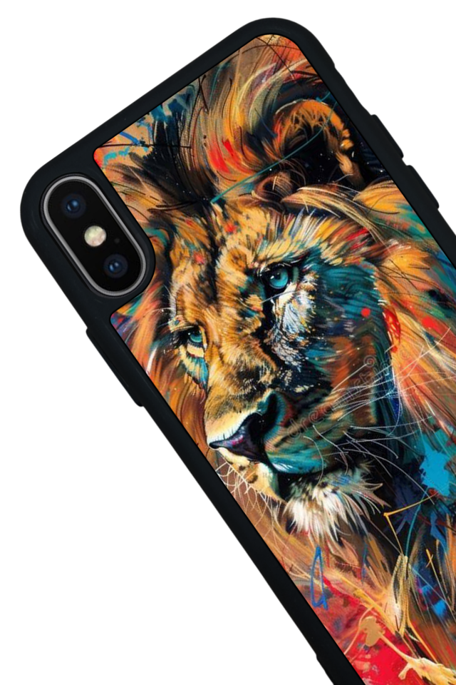 iPhone XS Max Uyumlu Aslan Tasarımlı Glossy Premium Kılıf