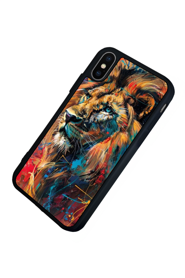 iPhone XS Max Uyumlu Aslan Tasarımlı Glossy Premium Kılıf