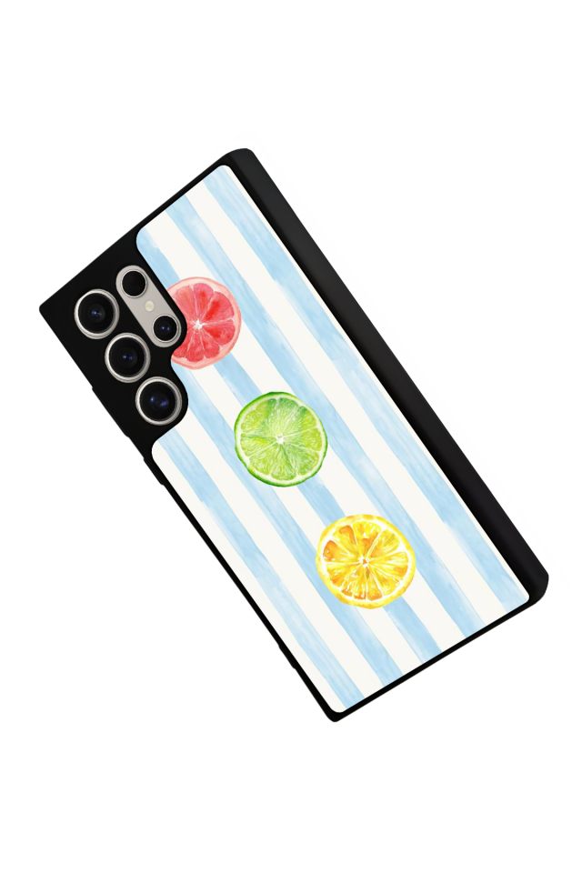 Samsung Galaxy S23 Ultra Uyumlu Limon Tasarımlı Glossy Premium Kılıf