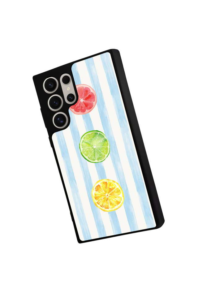 Samsung Galaxy S23 Ultra Uyumlu Limon Tasarımlı Glossy Premium Kılıf
