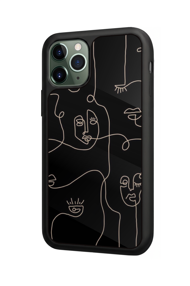 iPhone 11 Pro Uyumlu Line Art Tasarımlı Glossy Premium Kılıf