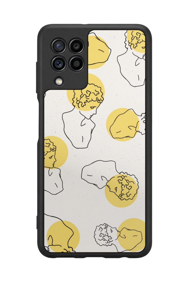 Samsung Galaxy M22 Uyumlu Line Art Tasarımlı Glossy Premium Kılıf