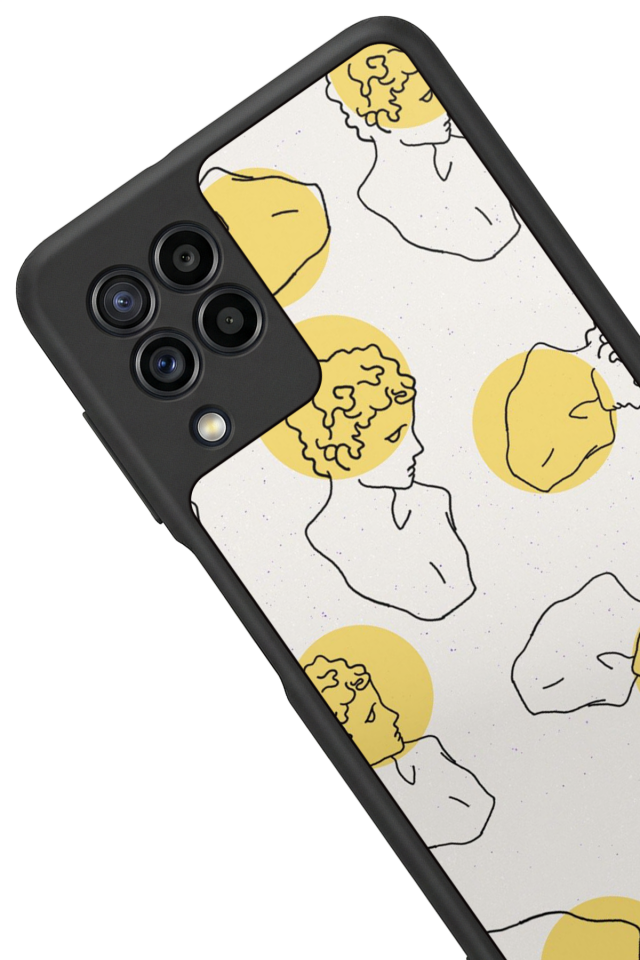 Samsung Galaxy M22 Uyumlu Line Art Tasarımlı Glossy Premium Kılıf