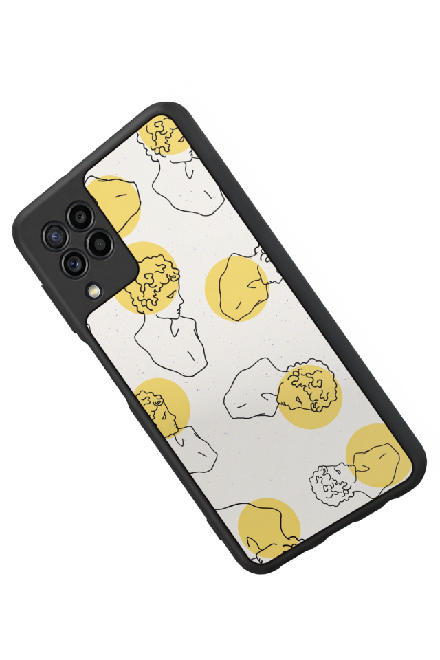 Samsung Galaxy M22 Uyumlu Line Art Tasarımlı Glossy Premium Kılıf