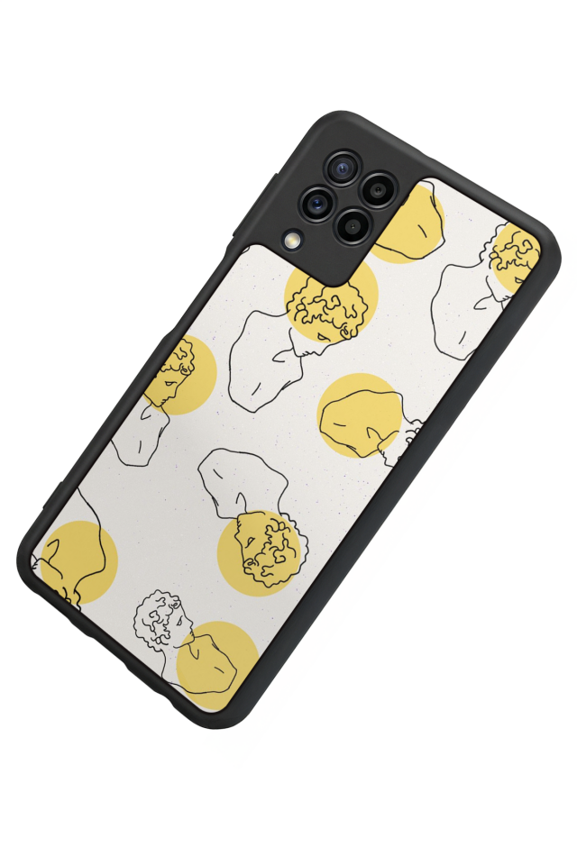 Samsung Galaxy M22 Uyumlu Line Art Tasarımlı Glossy Premium Kılıf