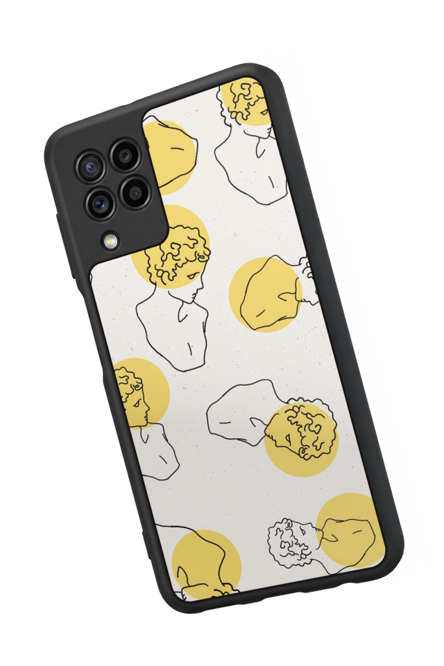 Samsung Galaxy M22 Uyumlu Line Art Tasarımlı Glossy Premium Kılıf