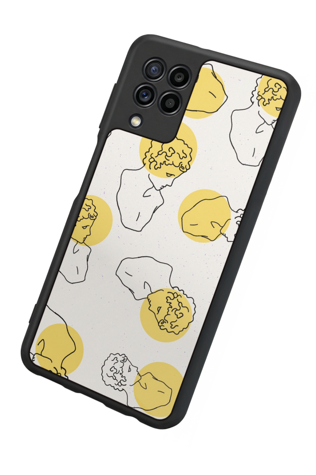 Samsung Galaxy M22 Uyumlu Line Art Tasarımlı Glossy Premium Kılıf