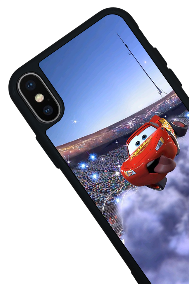 iPhone X/ XS Uyumlu Şimsek McQueen Tasarımlı Glossy Premium Kılıf