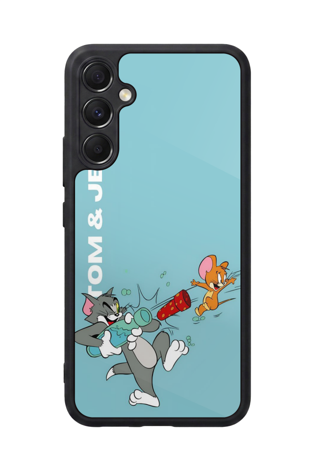 Samsung Galaxy M34 Uyumlu Tom And Jerry Tasarımlı Glossy Premium Kılıf