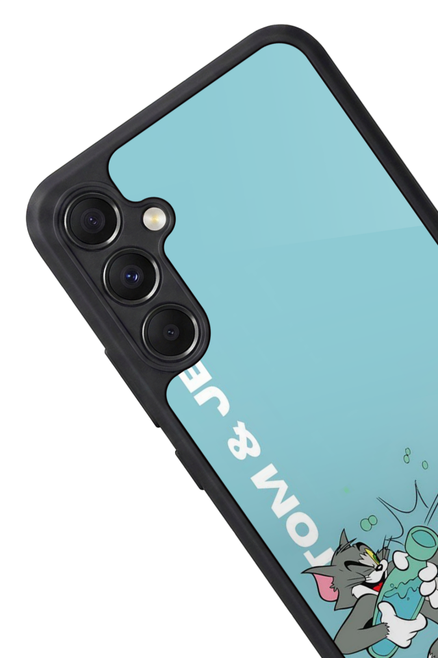 Samsung Galaxy M34 Uyumlu Tom And Jerry Tasarımlı Glossy Premium Kılıf