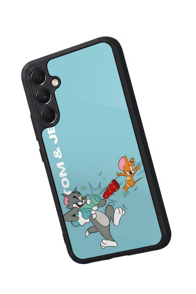 Samsung Galaxy M34 Uyumlu Tom And Jerry Tasarımlı Glossy Premium Kılıf
