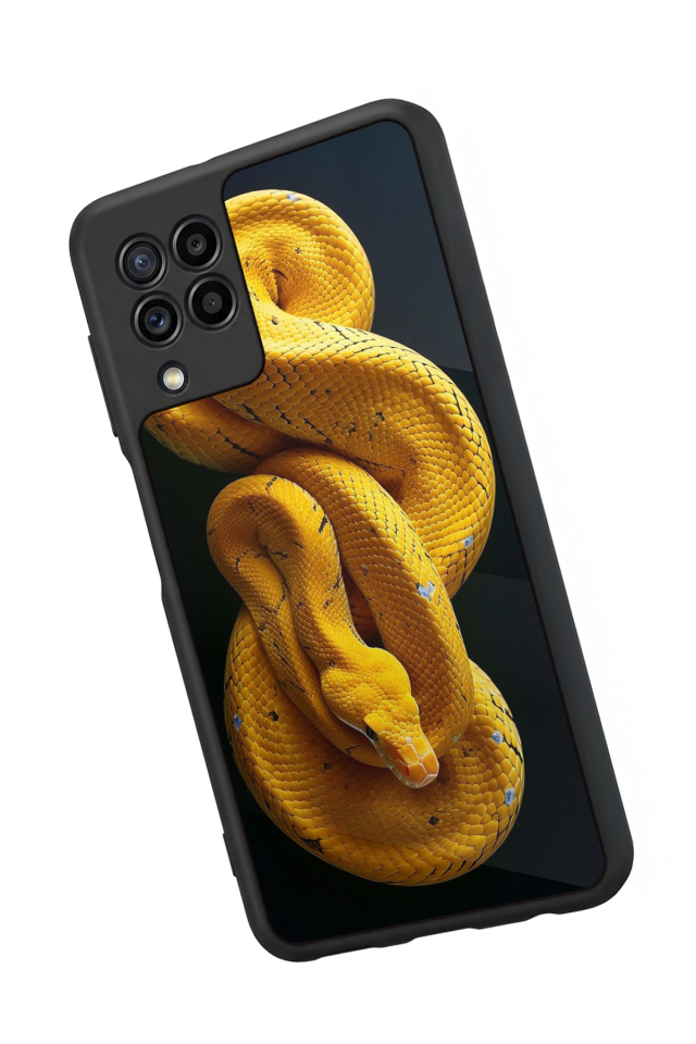 Samsung Galaxy M32 Uyumlu Yılan Tasarımlı Glossy Premium Kılıf