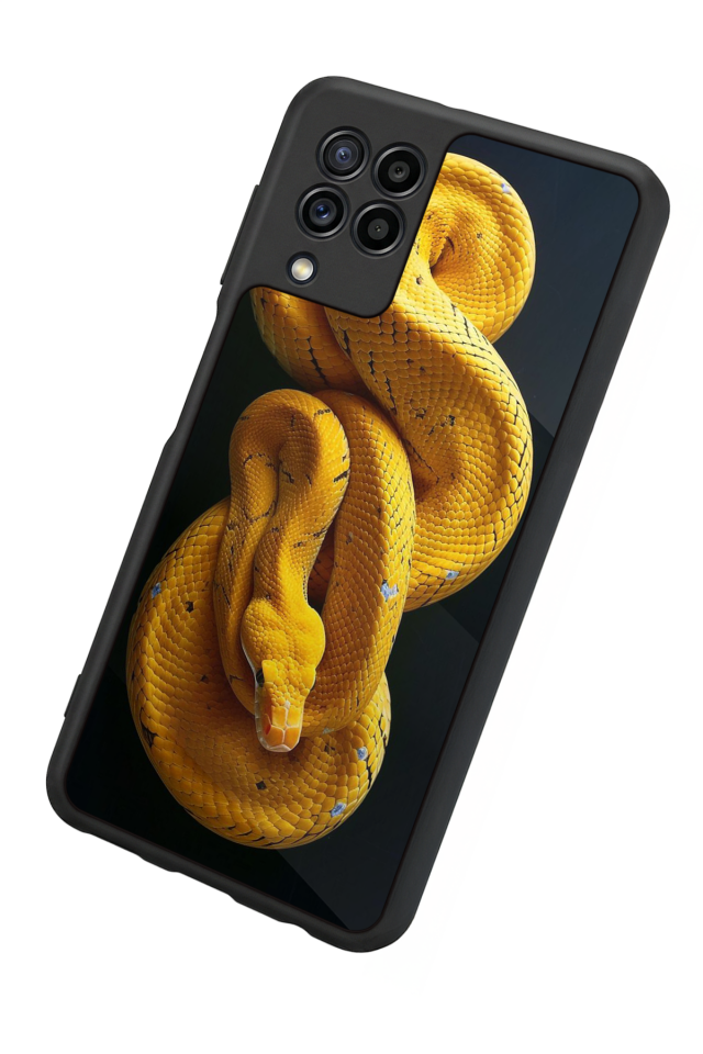 Samsung Galaxy M32 Uyumlu Yılan Tasarımlı Glossy Premium Kılıf