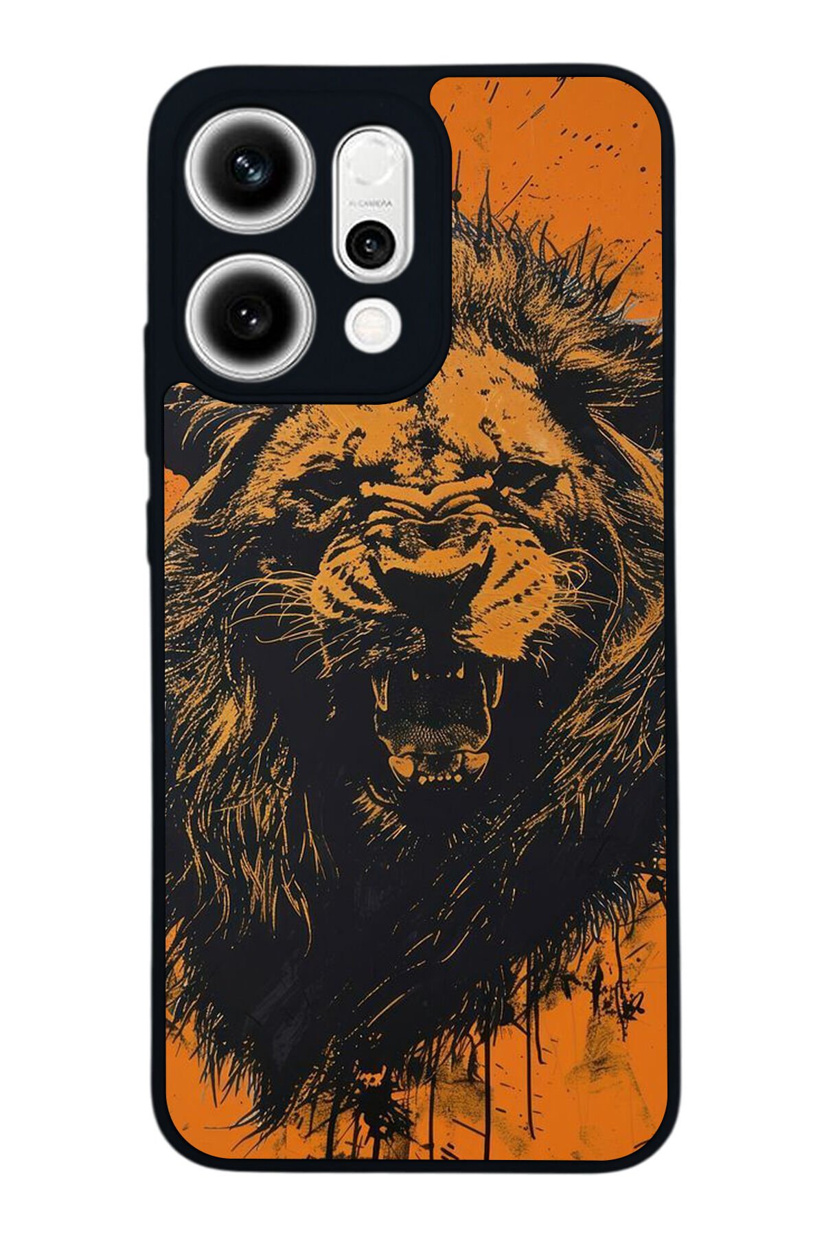 Oppo Reno 14 Uyumlu Aslan Tasarımlı Glossy Premium Kılıf