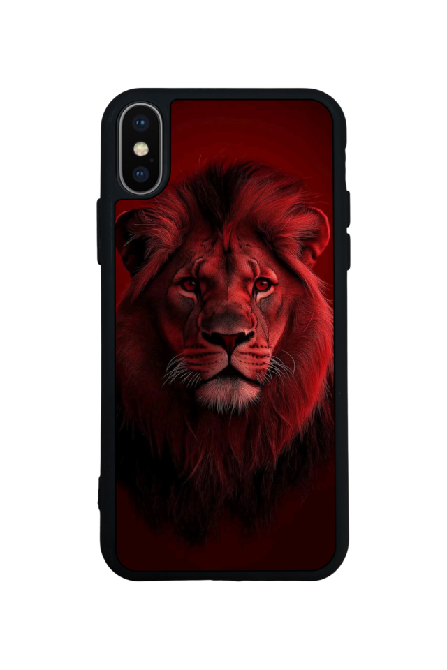 iPhone XS Max Uyumlu Aslan Tasarımlı Glossy Premium Kılıf