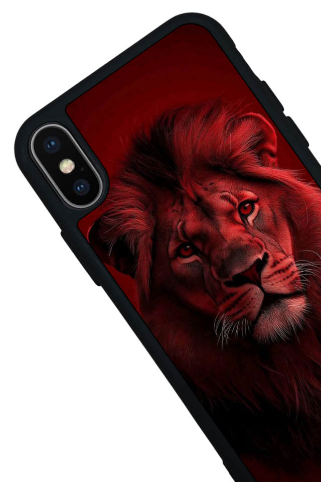 iPhone XS Max Uyumlu Aslan Tasarımlı Glossy Premium Kılıf