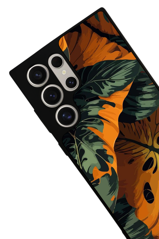 Samsung Galaxy S22 Ultra Uyumlu Botanik Tasarımlı Glossy Premium Kılıf