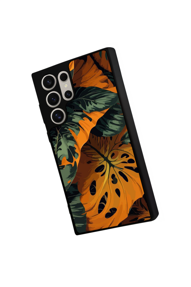 Samsung Galaxy S22 Ultra Uyumlu Botanik Tasarımlı Glossy Premium Kılıf