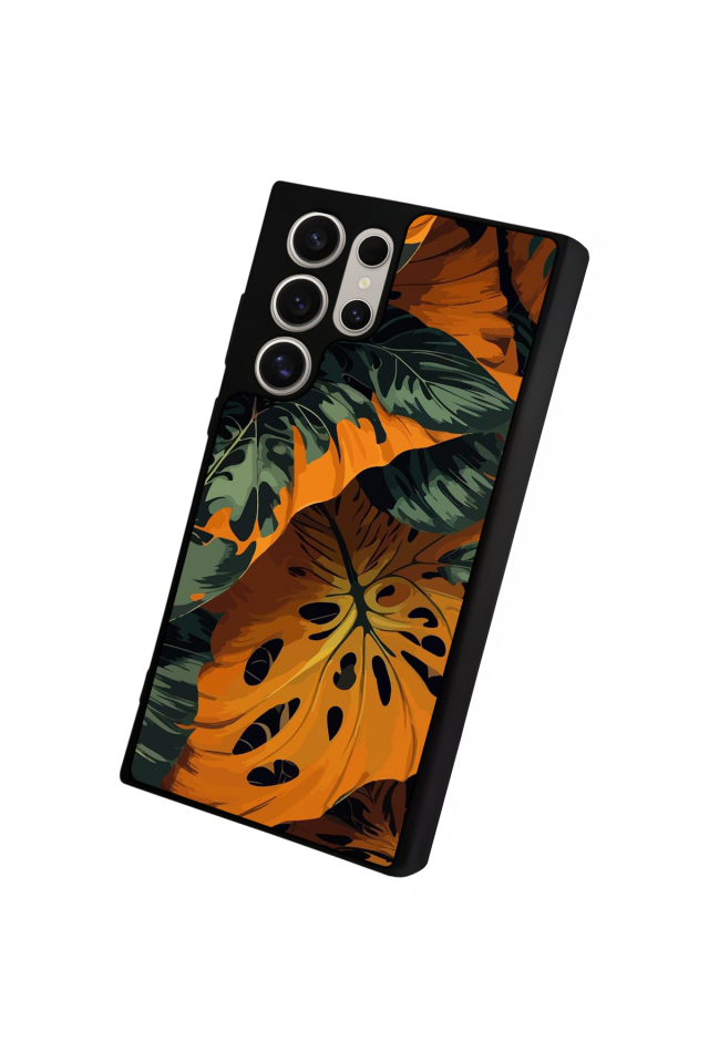 Samsung Galaxy S22 Ultra Uyumlu Botanik Tasarımlı Glossy Premium Kılıf