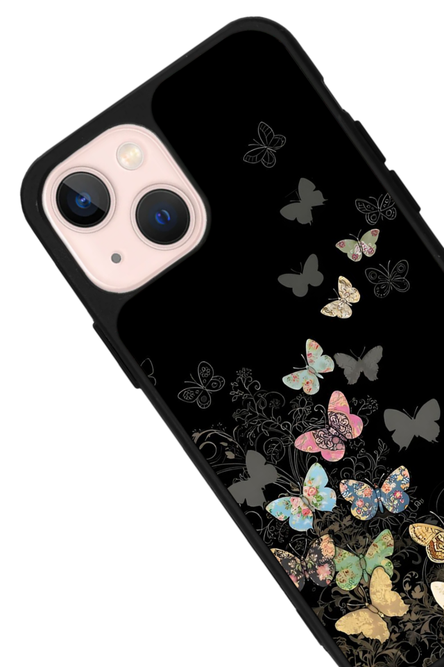 iPhone 14 Plus Uyumlu Kelebek Tasarımlı Glossy Premium Kılıf