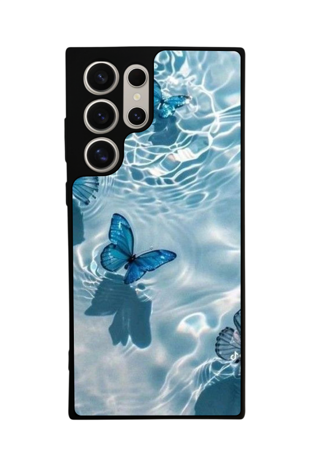 Samsung Galaxy S24 Ultra Uyumlu Kelebek Tasarımlı Glossy Premium Kılıf