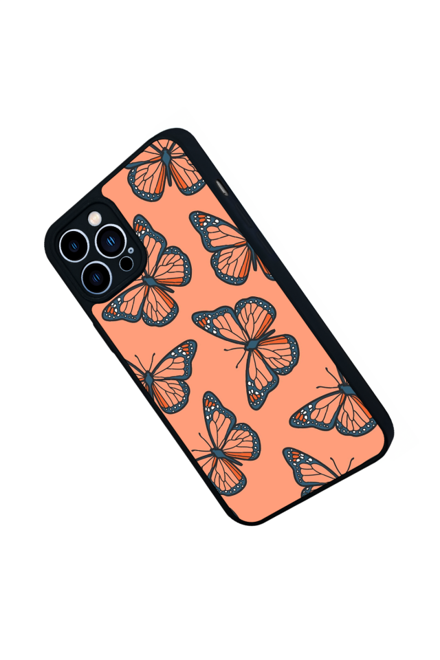 iPhone 13 Pro Max Uyumlu Kelebek Tasarımlı Glossy Premium Kılıf