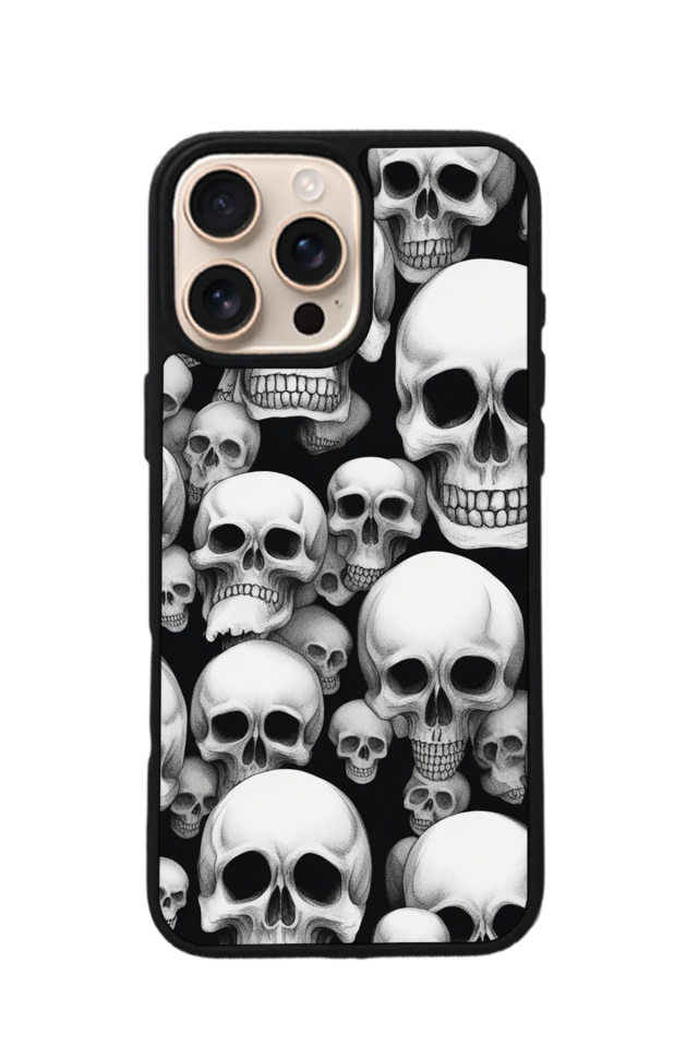 iPhone 15 Pro Max Uyumlu KuruKafa Tasarımlı Glossy Premium Kılıf