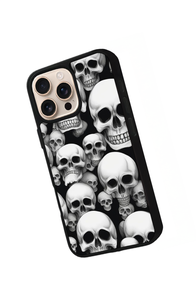iPhone 15 Pro Max Uyumlu KuruKafa Tasarımlı Glossy Premium Kılıf