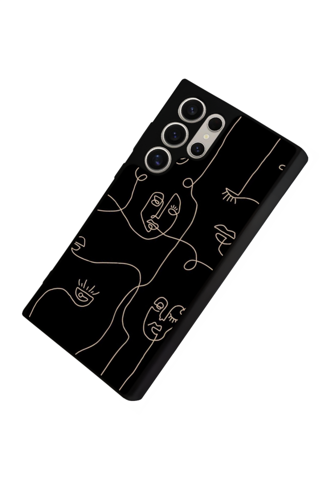 Samsung Galaxy S23 Ultra Uyumlu Line Art Tasarımlı Glossy Premium Kılıf