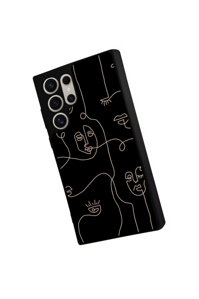 Samsung Galaxy S23 Ultra Uyumlu Line Art Tasarımlı Glossy Premium Kılıf