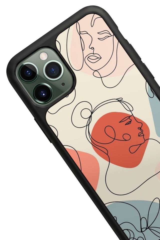 iPhone 11 Pro Uyumlu Line Art Tasarımlı Glossy Premium Kılıf