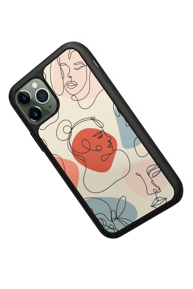 iPhone 11 Pro Uyumlu Line Art Tasarımlı Glossy Premium Kılıf