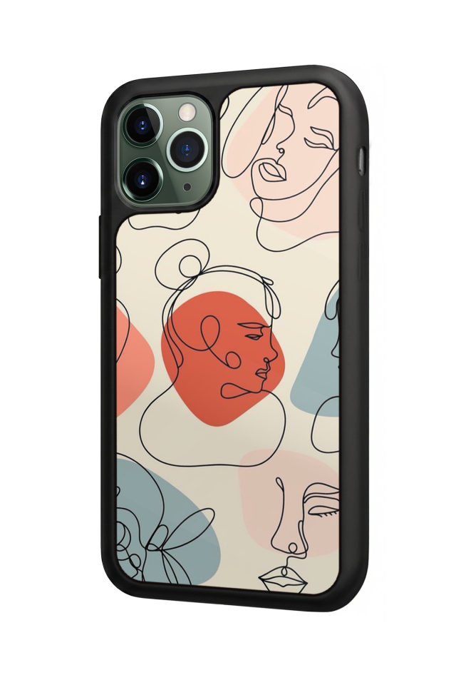 iPhone 11 Pro Uyumlu Line Art Tasarımlı Glossy Premium Kılıf