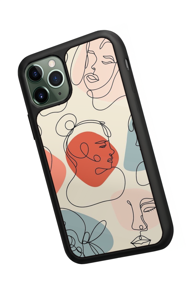 iPhone 11 Pro Uyumlu Line Art Tasarımlı Glossy Premium Kılıf